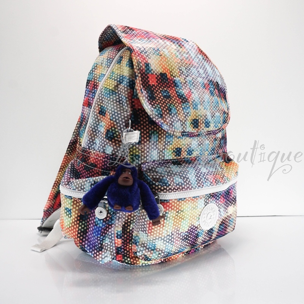 NWT New Kipling BP4391 Ezra Travel Bag Backpack Polyester Radiant Zoom Multi 129 - Picture 2 of 11